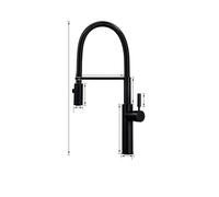 Brushed Gold Kitchen Faucet Single Lever Spring Spout Tap Hot & Cold Water Compatible with Kitchen Sink Durable Brass Construction Modern Design