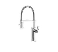 Brushed Gold Kitchen Faucet Single Lever Spring Spout Tap Hot & Cold Water Compatible with Kitchen Sink Durable Brass Construction Modern Design