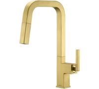 Brushed Gold Kitchen Faucet with Pull Down Sprayer, Lava Odoro Gold Single Handle Kitchen Sink Faucet, Gold Faucet for Kitchen Sink with Magnetic Docking Spray Head, Deck Plate, KF182-SG
