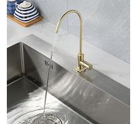 Brushed Gold Kitchen Sink Water Tap - Single Handle Cold Water Faucet for G1/4 Reverse Osmosis Systems - Stylish &Drinking Water Tap