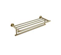 Brushed Gold Knurled Brass Bathroom Accessories Set - Towel Bar Robe Hook Paper Holder Towel Ring Toilet Brush Kit - Elegant &Bathroom Hardware