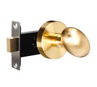 Brushed Gold Passage Door Knobs Featuring Elegant Round Ball Design, Electroplated Water Resistant Finish, Adjustable Latch Suitable for Standard Door Thickness 35 45mm