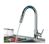 Brushed Gold Pull Out Kitchen Faucets 360 Rotation Mixer Tap Single Lever Sink Cold Hot Water,Precise Control(Chrome)