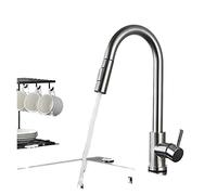 Brushed Gold Pull Out Kitchen Faucets 360 Rotation Mixer Tap Single Lever Sink Cold Hot Water,Precise Control(Brushed Nickel)