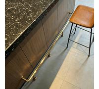 Brushed Gold Stainless Steel Foot Rail Kit for Counter, Heavy Duty 8.86ft Bar Footrest, Durable Diner Food Rails, Perfect for Information Counters and Restaurants