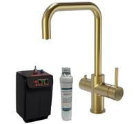 Brushed Gold Standard 3-in-1 Instant Boiling Hot Water Kitchen Mixer Tap