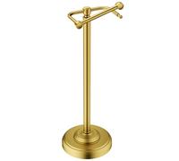 Brushed Gold Toilet Paper Holder Stand Freestanding, Weighted Base, 22 in