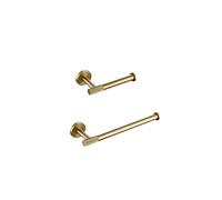 Brushed Gold Towel Rack, Robe Hook & Toilet Paper Holder Set, Bathroom Accessories, Stylish Towel Bar, Modern Design, Durable & Elegant