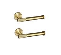 Brushed Gold Towel Rack Set - 2 PCS Towel Bar & Toilet Tissue Holder with Robe Hook - Stylish Bathroom Accessories for Modern Home Decor