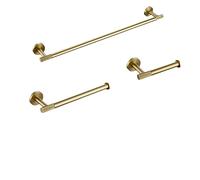 Brushed Gold Towel Rack Set - Wall-Mounted Bathroom Accessories, Robe Hooks & Toilet Paper Holder, 60 - Stylish nizer for Home Decor