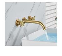 Brushed Gold Wall Mounted Bathroom Faucet 360° Rotatable Hot & Cold Mixer Tap Stylish Hidden Design for Kitchen and Bathroom Use Grifo de Lavabo Grifo Grifo