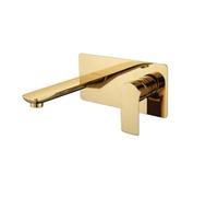 Brushed Gold Wall-Mounted Bathroom Sink Faucet, Hidden Mixer Tap, Brass Basin Mixer Set, Stylish Kitchen Lavatory Faucet for Modern Homes