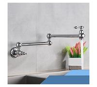 Brushed Golde Foldable Kitchen Faucet Single Cold Single Hole Sink Tap Rotate Folding Spout Brass Pot Filler Tap Wall MountedKitchen Faucet(Chrome) Beauty Comes