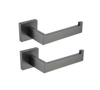 Brushed Grey Stainless Steel Bathroom Accessories SetGun Metal Towel Rack Toilet Paper Holder Robe Hook & Towel Bar2Piece Toilet Hardware Suite