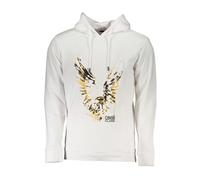 Brushed Hooded Long Sleeve Sweatshirt with Logo Print - male - Cavalli Class - Hoodies - White - XL - Sweatshirts & Hoodies XL