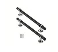 Brushed Kitchen Cabinet Handles - 2 Pk Stainless Steel Drawer Pulls, 128mm Hole Centres, 200mm Long T-Bar Wardrobe Handles, Modern Cabinet Hardware for Bathroom Vanity & Cupboard - Matte Black/Silver