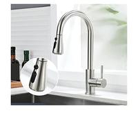Brushed Kitchen Faucet 360 Degree Swivel Single Handle Mixer Tap Flexible Silver Kitchen Sink Faucet Modern Water Mixer for Home and Restaurant Use