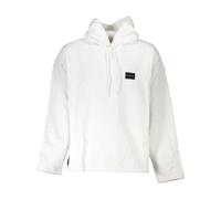 Brushed Long Sleeve Hooded Sweatshirt with Central Pocket and Logo - male - Calvin Klein - Hoodies - White - 2XL - Sweatshirts & Hoodies 2XL