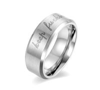 Brushed Matte Finish Plated 18k Gold Titanium Steel Men'S Ring