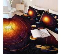Brushed microfiber Duvet Cover 230 x 220 cm, Suitable for Adults and Children Realistic Space Universe Galaxy Theme Bedding Set Reversible Pattern for Comfort Sleep Easy Care Color