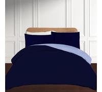 Brushed Microfiber Duvet Cover Sets Plain Dye Quilt Cover with Pillowcase Reversible Bedding Set Navy Blue Soft, Luxury - Single