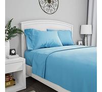 Brushed Microfiber Sheet Set- 3 Piece Bed Linens- Fitted & Flat Sheets, 1 Pillowcase-Wrinkle, Stain & Fade Resistant by Lavish Home (Twin, Light Blue)