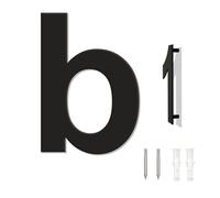 Brushed Modern House Number - 102mm Height Black, Made of Solid 304 Stainless Steel, Floating Appearance and Easy to Install (Letter b)