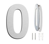 Brushed Modern House Number -6 Inch 152mm Height, Made of solid 304 Stainless Steel, Floating Appearance and Easy to install (Number 0 Zero)