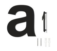 Brushed Modern House Number - 76mm Height Black, Made of Solid 304 Stainless Steel, Floating Appearance and Easy to Install (Letter a)