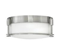 Brushed Nickel 2 Bulb Flush Mount Light For Low Ceilings