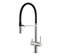 Brushed Nickel 3-Way Kitchen Faucet with Drinking Water Filter Dual Handle Design Stylish Sink Mixer Tap for Easy Control & Home Kitchen Upgrade