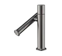 Brushed Nickel 304 Stainless Steel Single-Hole Deck-Mounted Bathroom Mixer 2-Mode 60cm Hose Hot Cold Fixture(A)