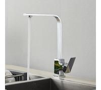 Brushed Nickel 360° Kitchen Faucet - Single Lever Hot & Cold Mixer Tap for Kitchen & Bathroom - Chrome Finish Easy to Install Modern Design