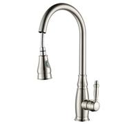 Brushed Nickel Clour Pull Out Kitchen Spray Faucet Mixer Tap New Single Hole Deck Mounted Pull-Down Kitchen Faucet Auspicious Clouds LWX
