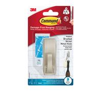 Brushed Nickel Finish Metal Bathroom Hook 3M™ Command Holds Up To 1.3kg (3lb)