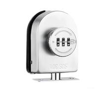 Brushed Nickel Frameless Glass Door Lock with Snap-Fit Floor Base and Optional Screw Attachment for Increased Mounting Rigidity (floor bolt 2)