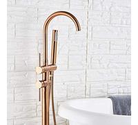 Brushed Nickel Freestanding Bathtub Faucet Stylish Mixer Tap with HandhelShower Modern Design for Luxury Bathroom Upgrade.