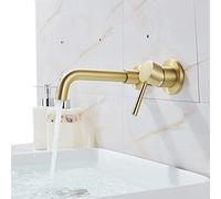Brushed Nickel Kitchen Faucet for Sink Multi Colored Bathroom Basin Mixer Tap Wall Mounted Single Handle Dual Hole Design for Modern Kitchens