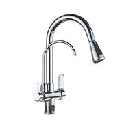 Brushed Nickel Kitchen Faucet Rotatable Hot & Cold Tap Brass Water Filter Stylish Black Chrome Sink Mixer Pure Water Kitchen Faucet for Modern Homes