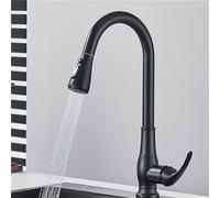Brushed Nickel Kitchen Sink Taps Pull-Out Hot & Cold Mixer Faucet with 360° Swivel Spout Deck Mounted Single Hole Tap for Modern Kitchens