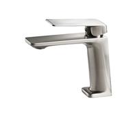 Brushed Nickel Kitchen Tap, G3/8 Basin Faucet, Single Handle Hot & Cold Mixer for Bathroom & Caravan Sinks, Faucet for Home Use