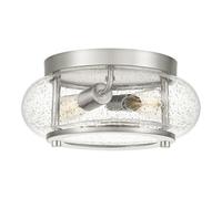 1 Bulb Flush Light Low Ceiling Brushed Nickel LED E27 60W Bulb