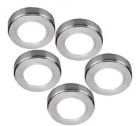 Brushed Nickel Led Under Cabinet Lighting Kit - 5 Pack - Natural White - 240V Mains Powered