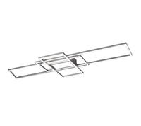 Brushed Nickel Modern Geometric Square Frame Flush Ceiling Light CCT 105cm