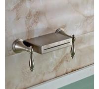 Brushed Nickel/ORB Basin Facet Dual Handles Three Holes Wall Mounted Mixer Tap(Nickel C)