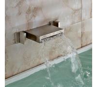 Brushed Nickel/ORB Basin Facet Dual Handles Three Holes Wall Mounted Mixer Tap(Nickel D)