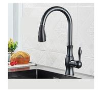 Brushed Nickel Pull Down Kitchen Faucet - 360° Rotating Single Lever Mixer Tap with Spray Function for Modern Kitchens - Easy to Use Stylish Sink Crane