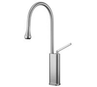 Brushed Nickel PullOut Kitchen & Bathroom Sink Mixer Tap High Arc Single Lever Vessel Faucet with Spray Head Tall Drop Style PullDown Taps