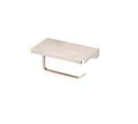 Brushed Nickel Toilet Paper Holder with Shelf,Wall Mount Bathroom Decor Phone Holder, Rust-proof Aluminum Brushed Finish, Bathroom Accessories Storage Shelf for Cell Phone, Linkaa Inc. (Single Roller)