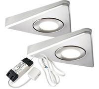 Brushed Nickel Triangle Led Under Cabinet Light Kit With Driver - Warm White 3000K